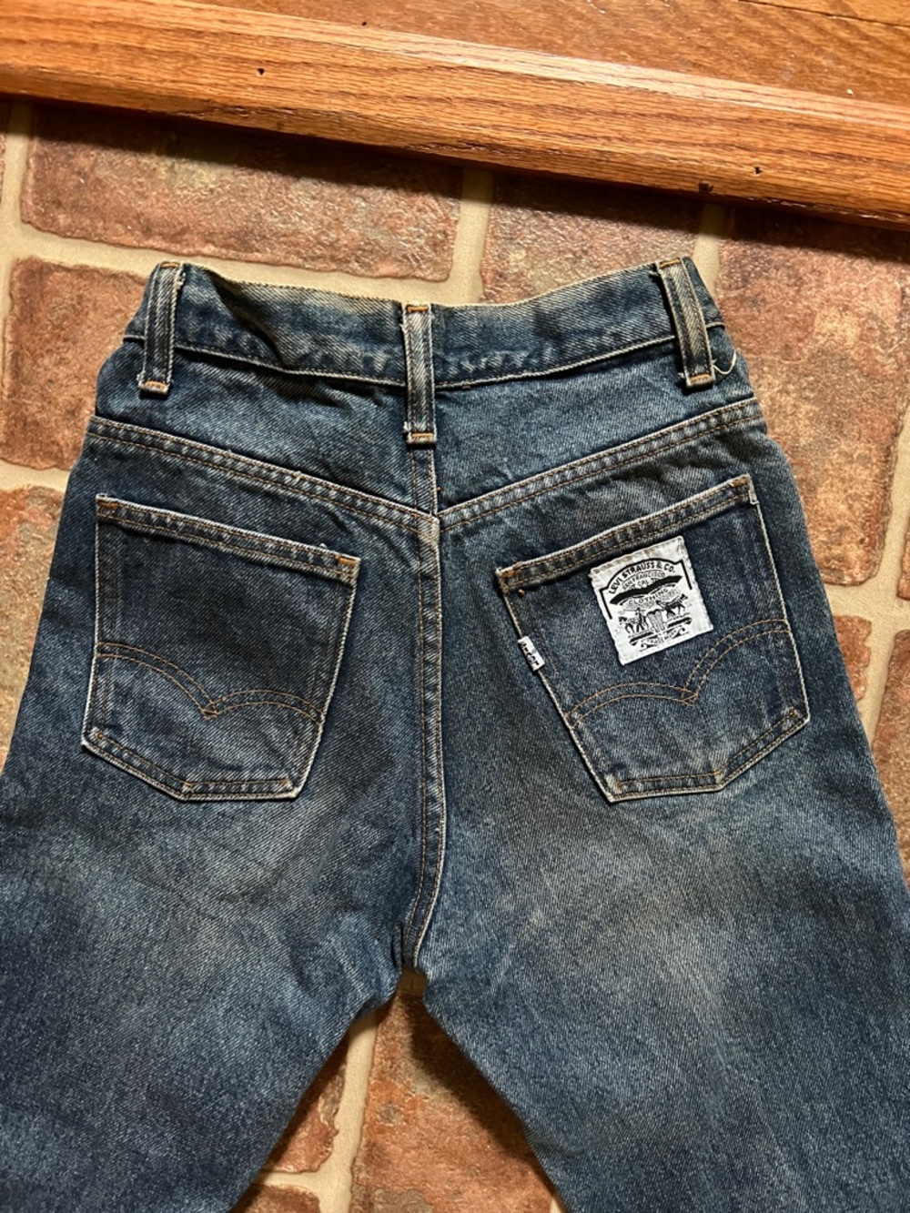 Vintage Levi's Dark Blue Denim Jeans with White Double Horse Back Tag